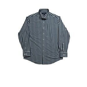Mizzen+Main Leeward Dress Shirt Mens Large Blue Plaid Performance Classic Fit